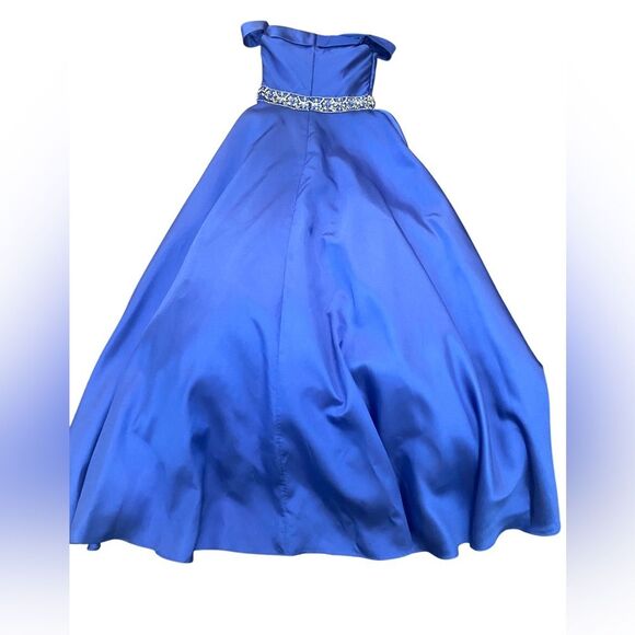 The Secret Dress Off the Shoulders Elegant Blue Formal Prom Dress - Picture 10 of 16